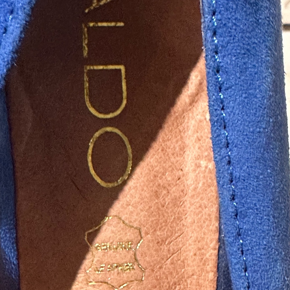 Aldo Suede Leather Pointed Toe High Heels, Pumps Size 6 Blue - Picture 3 of 10